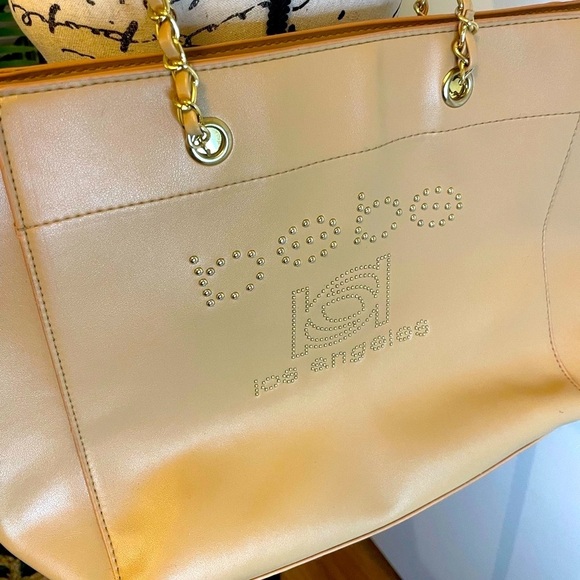 BEBE Los Angeles Large Tan Purse - Picture 4 of 12